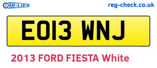 EO13WNJ are the vehicle registration plates.
