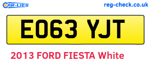 EO63YJT are the vehicle registration plates.