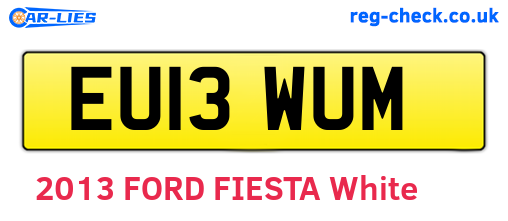 EU13WUM are the vehicle registration plates.
