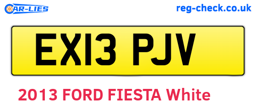 EX13PJV are the vehicle registration plates.