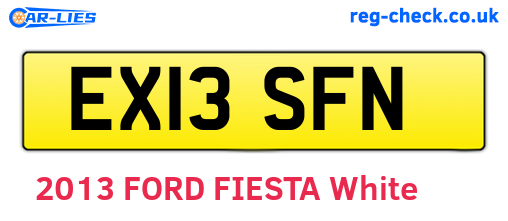 EX13SFN are the vehicle registration plates.