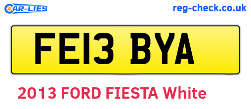 FE13BYA are the vehicle registration plates.