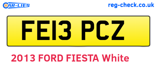 FE13PCZ are the vehicle registration plates.