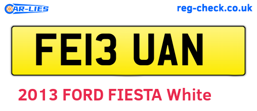 FE13UAN are the vehicle registration plates.