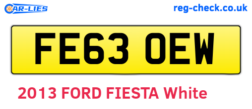 FE63OEW are the vehicle registration plates.