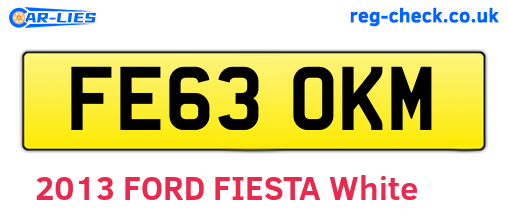 FE63OKM are the vehicle registration plates.