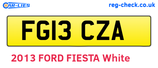 FG13CZA are the vehicle registration plates.