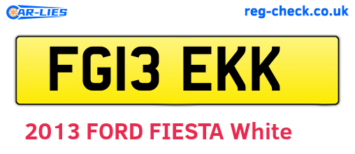 FG13EKK are the vehicle registration plates.