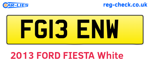 FG13ENW are the vehicle registration plates.