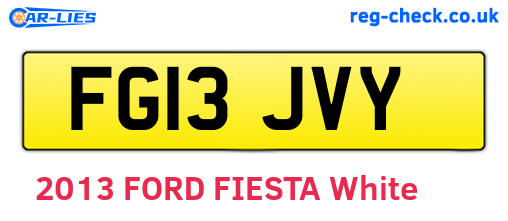 FG13JVY are the vehicle registration plates.