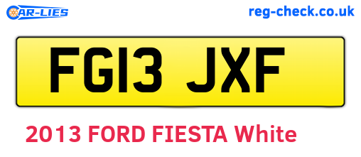 FG13JXF are the vehicle registration plates.