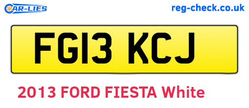 FG13KCJ are the vehicle registration plates.