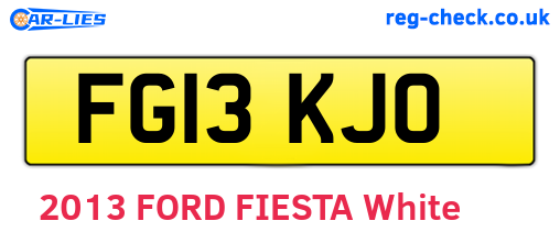 FG13KJO are the vehicle registration plates.