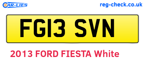 FG13SVN are the vehicle registration plates.