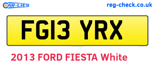 FG13YRX are the vehicle registration plates.