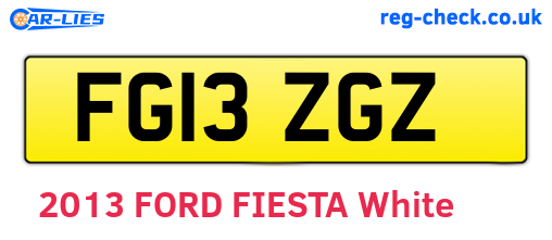 FG13ZGZ are the vehicle registration plates.