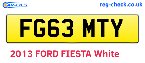 FG63MTY are the vehicle registration plates.