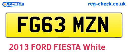 FG63MZN are the vehicle registration plates.