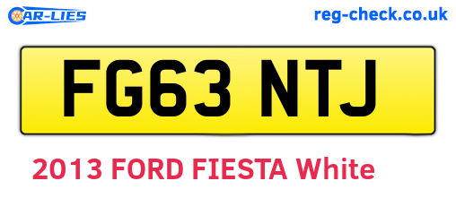 FG63NTJ are the vehicle registration plates.