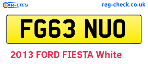 FG63NUO are the vehicle registration plates.