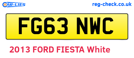 FG63NWC are the vehicle registration plates.
