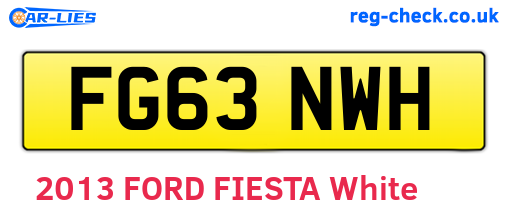 FG63NWH are the vehicle registration plates.