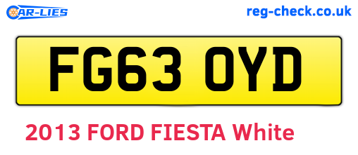 FG63OYD are the vehicle registration plates.