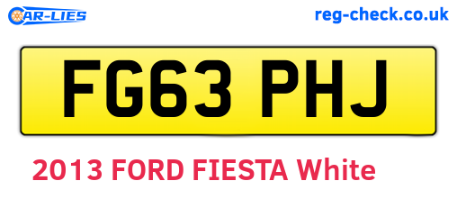 FG63PHJ are the vehicle registration plates.
