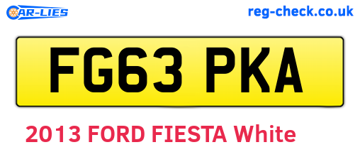 FG63PKA are the vehicle registration plates.