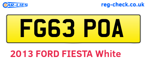 FG63POA are the vehicle registration plates.