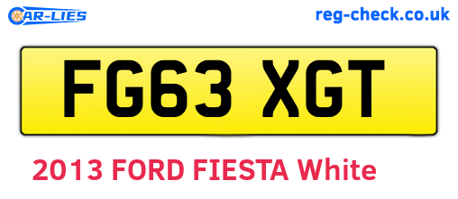 FG63XGT are the vehicle registration plates.