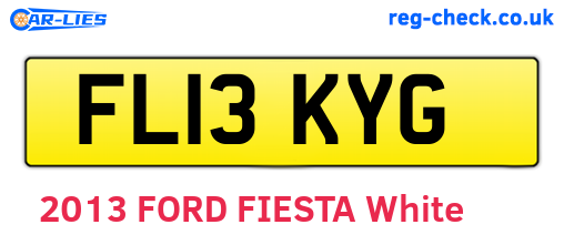 FL13KYG are the vehicle registration plates.