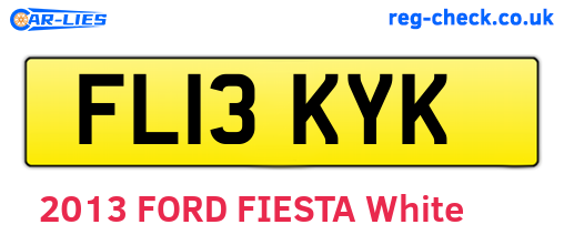 FL13KYK are the vehicle registration plates.