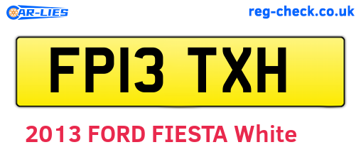 FP13TXH are the vehicle registration plates.