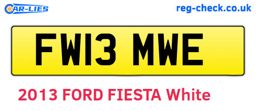FW13MWE are the vehicle registration plates.