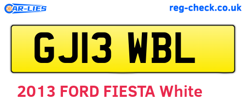 GJ13WBL are the vehicle registration plates.