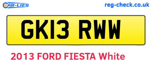 GK13RWW are the vehicle registration plates.