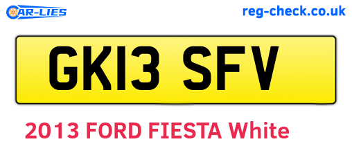 GK13SFV are the vehicle registration plates.