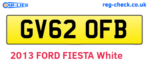GV62OFB are the vehicle registration plates.
