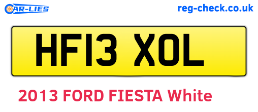 HF13XOL are the vehicle registration plates.