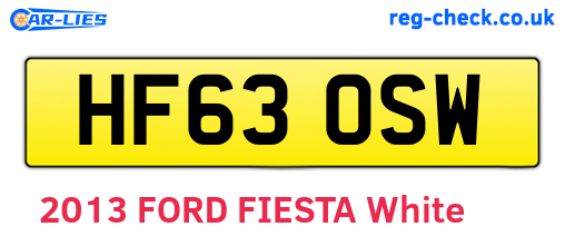 HF63OSW are the vehicle registration plates.