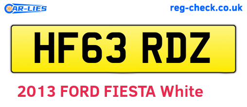 HF63RDZ are the vehicle registration plates.