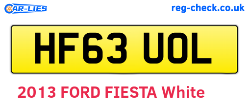 HF63UOL are the vehicle registration plates.