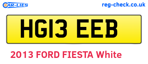 HG13EEB are the vehicle registration plates.