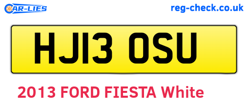 HJ13OSU are the vehicle registration plates.