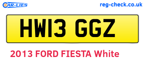 HW13GGZ are the vehicle registration plates.