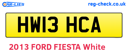 HW13HCA are the vehicle registration plates.