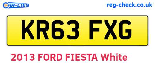 KR63FXG are the vehicle registration plates.