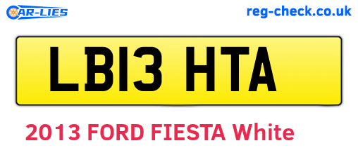 LB13HTA are the vehicle registration plates.