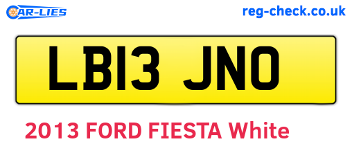 LB13JNO are the vehicle registration plates.